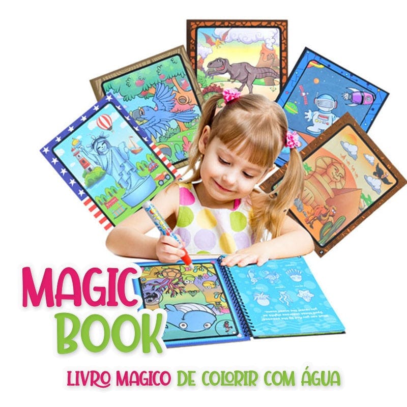 Magic book livro mágico de colorir com água + Brinde especial